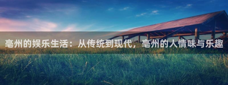 辉达娱乐注册入口与教程：亳州的娱乐生活：从传统到现代，亳州的人情味与乐趣